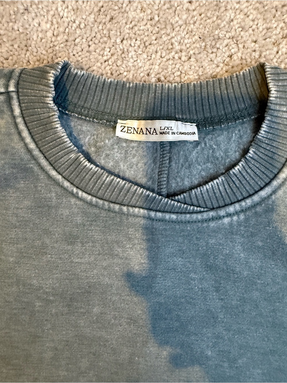 NWT (Bag) Zenana Outfitters Acid Washed Ash Jade Crewneck Sweater | S/M & L/XL - Picture 9 of 12